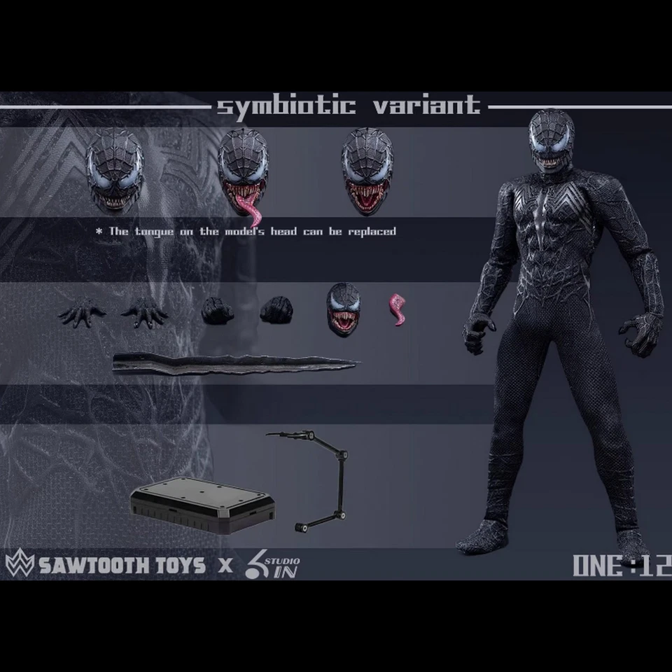 SAWTOOTH TOYS X 6in Studio 1/12 Venom Symbiotic Variant STM-20251 Model Toys
